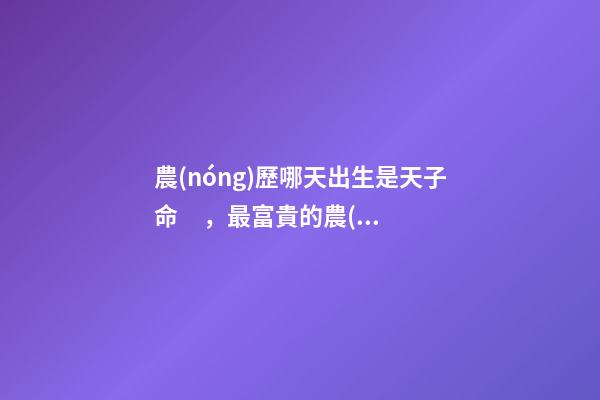 農(nóng)歷哪天出生是天子命，最富貴的農(nóng)歷出生日子